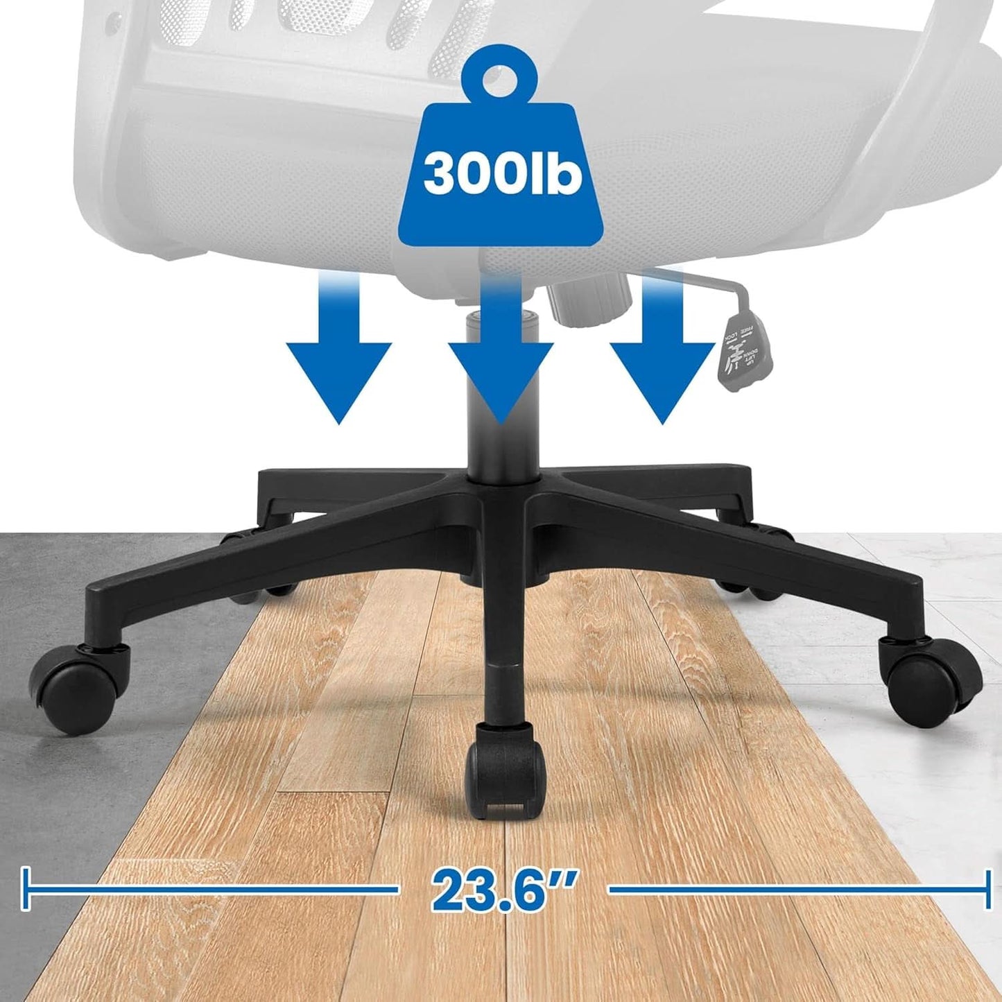 Ergonomic Mesh Office Chair Black Height Adjustable 2 Pack