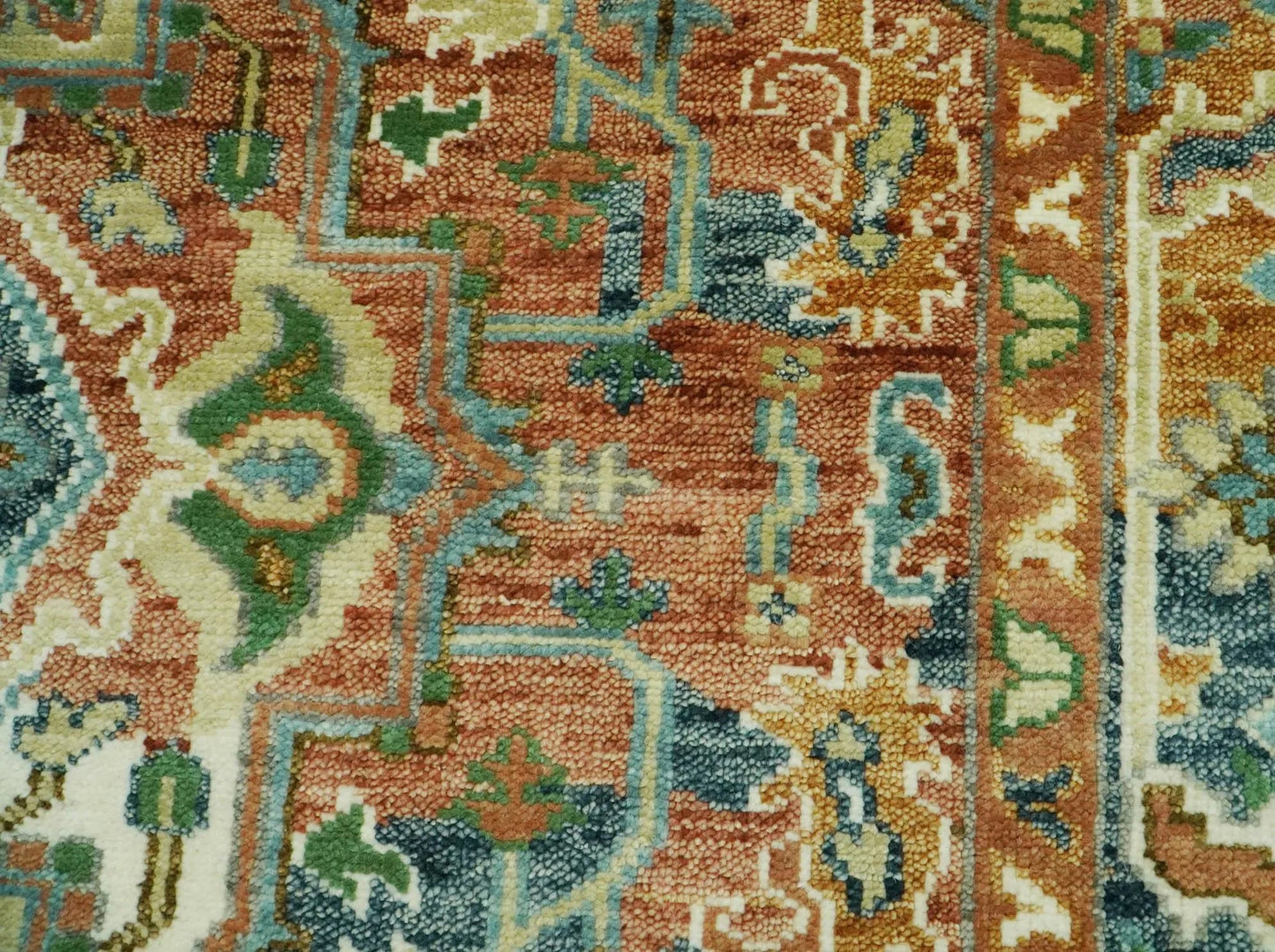 Multi Size Rust Hand Knotted Traditional Oushak Turkish 100% Wool Oriental Area Rug