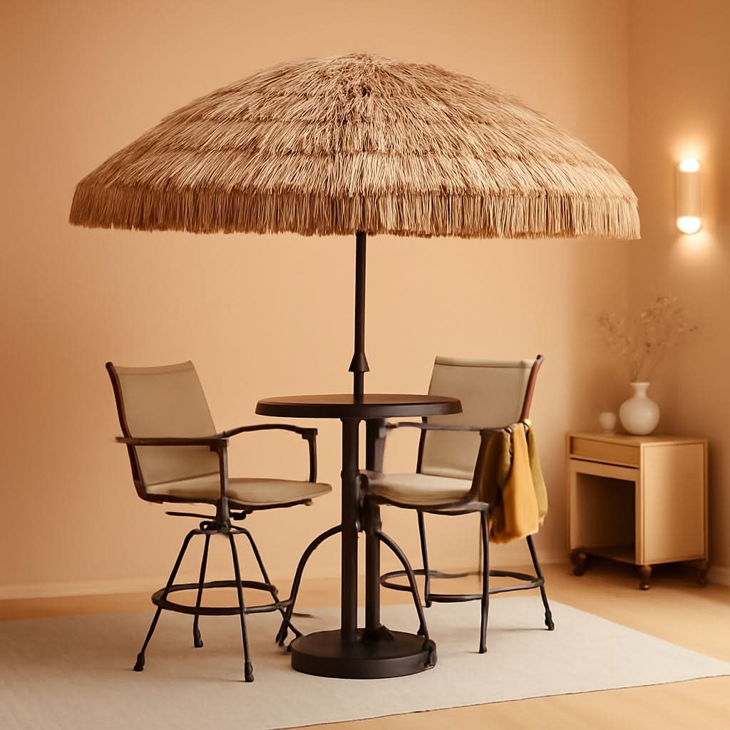 7.5ft Tiki Umbrella Thatched Cover For Beach Patio