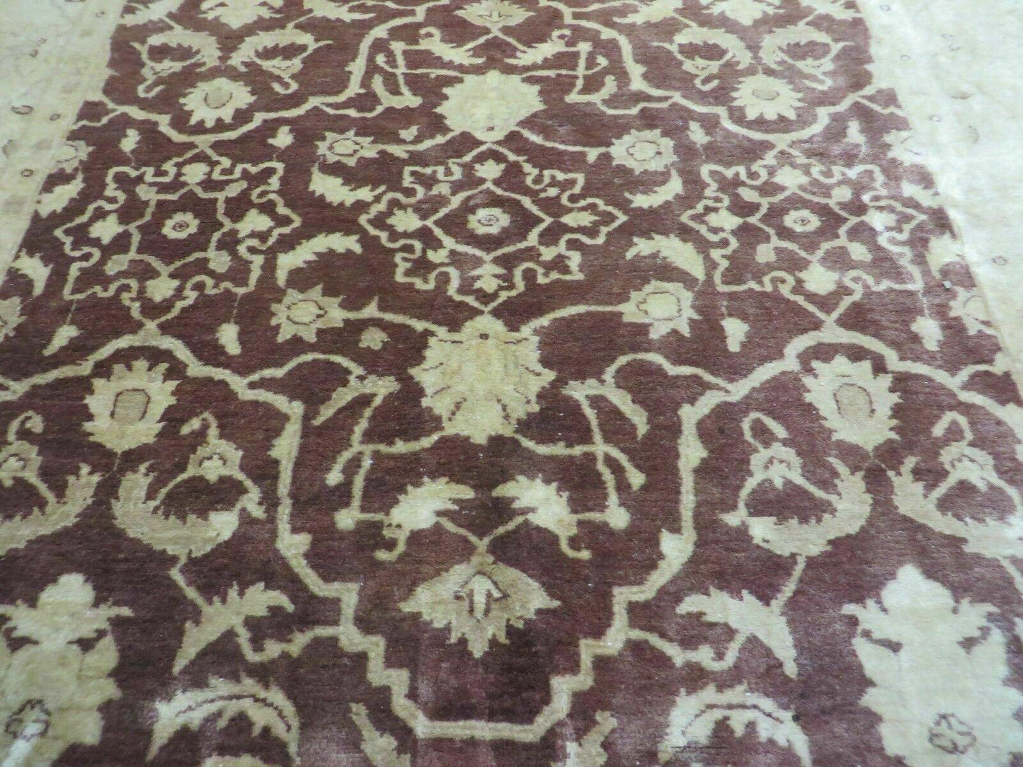 7' X 10' Vintage Fine Handmade Pakistan Peshawar Chobi Floral Wool Rug Vegy Dye