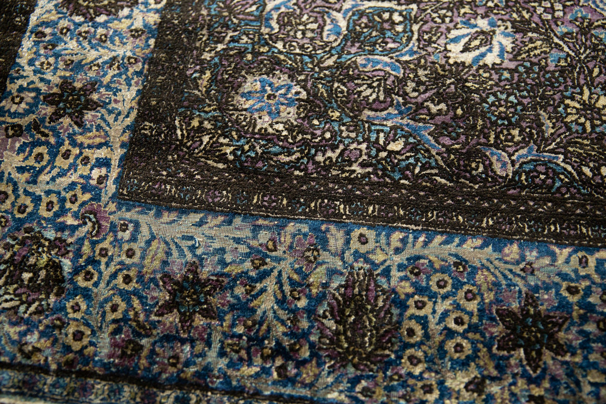 4x7 Antique Silk Kashan Rug