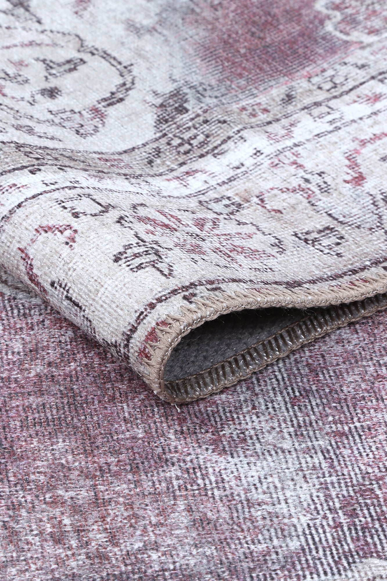 Rose Machine Washable in Purple Rug