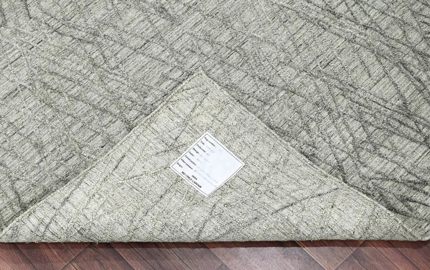 4x6 Tone on Tone Gray Hand Knotted 100% Wool Modern & Contemporary Oriental Area Rug