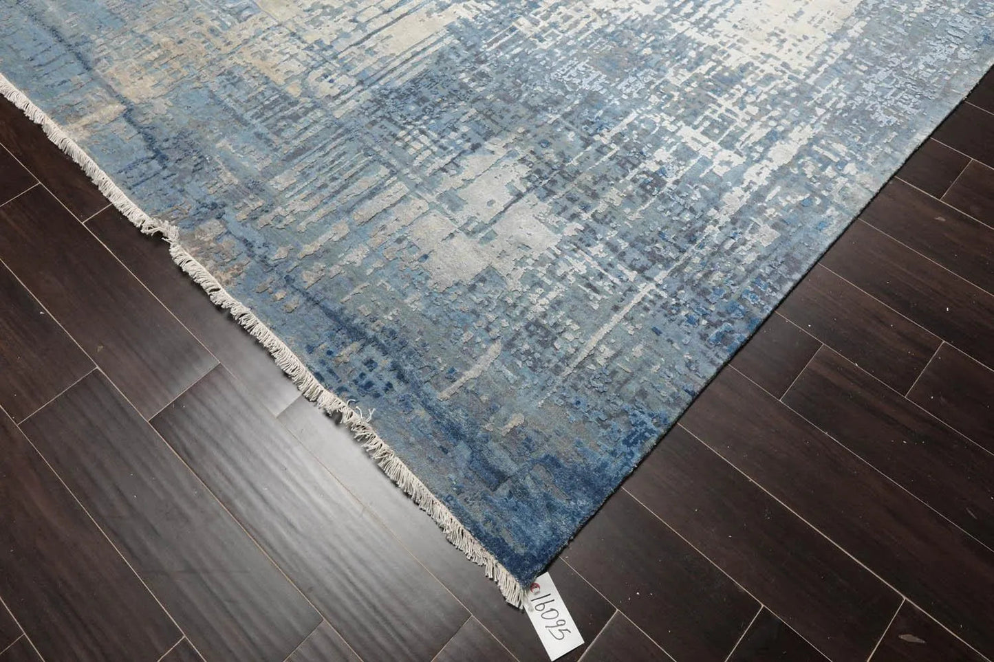 9' x12' Hand Knotted Sherpa Wool & Silk Modern Oriental Area Rug Gray