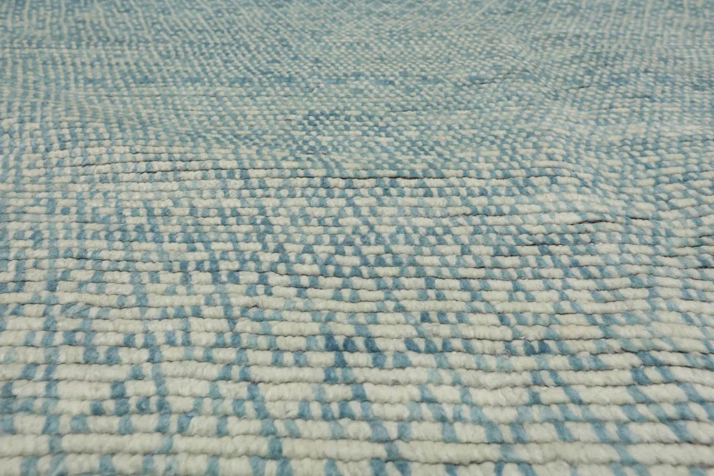 9' x 12' Hand Knotted 100% Wool Contemporary Modern Muted Area Rug Aqua