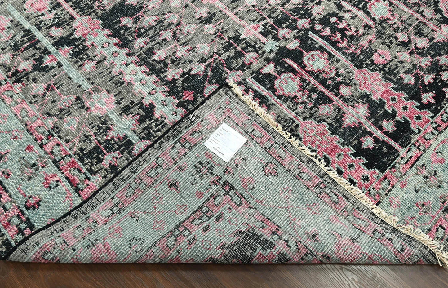 Multi Size Black, Gray Hand Knotted Arts & Crafts 100% Wool Turkish Oushak Traditional Oriental Area Rug