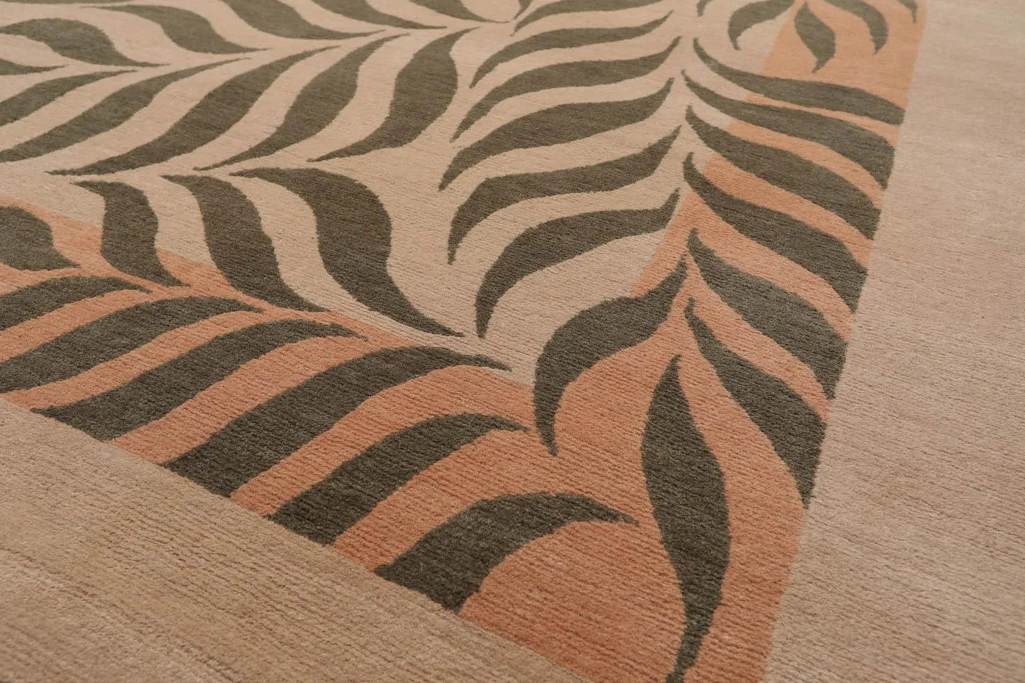 9' x 12' Hand Knotted 100% Wool Transitional Oriental Area Rug Beige