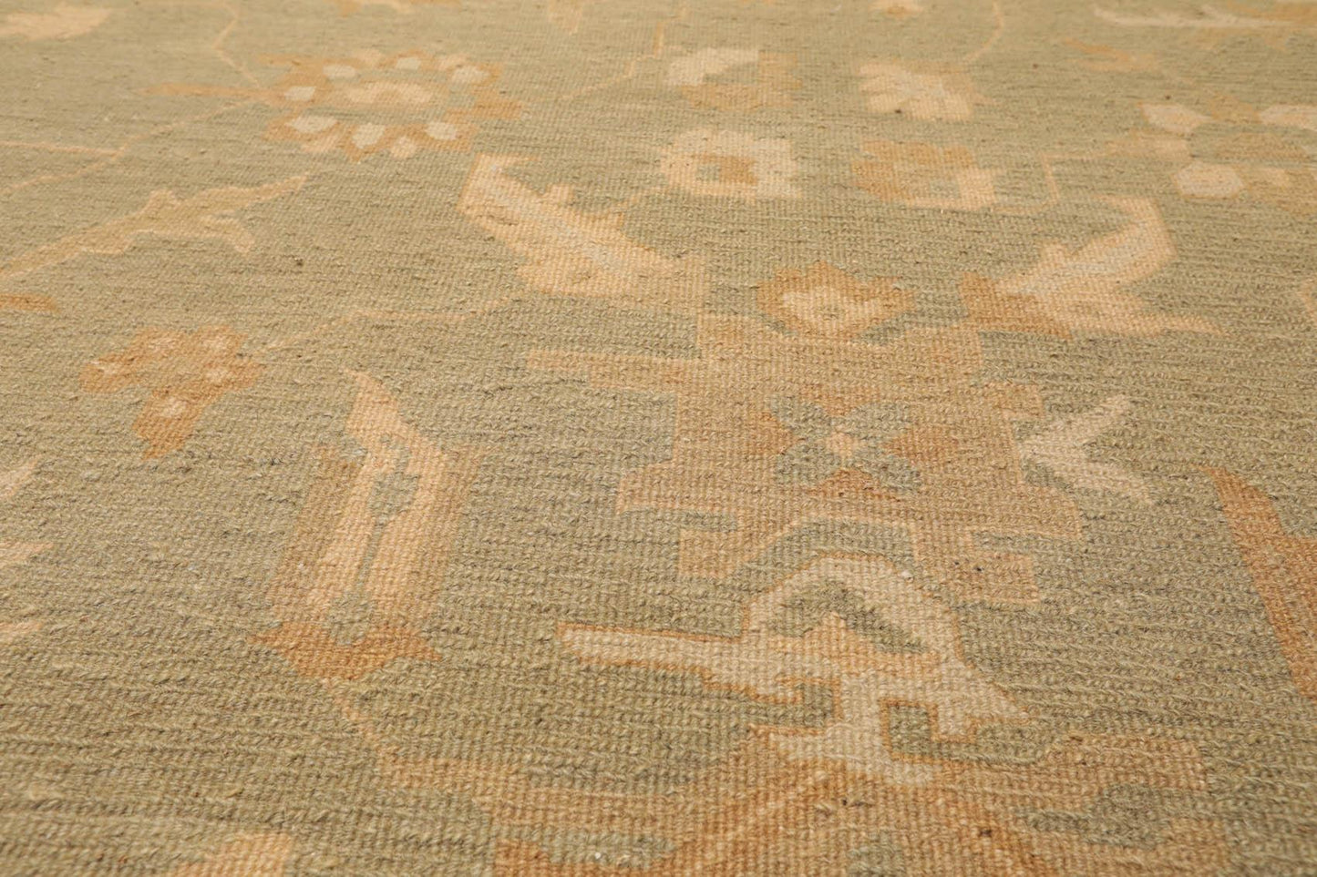 7'7" x 9'9" Hand Knotted 100% Wool Flat Pile Area Rug Sage