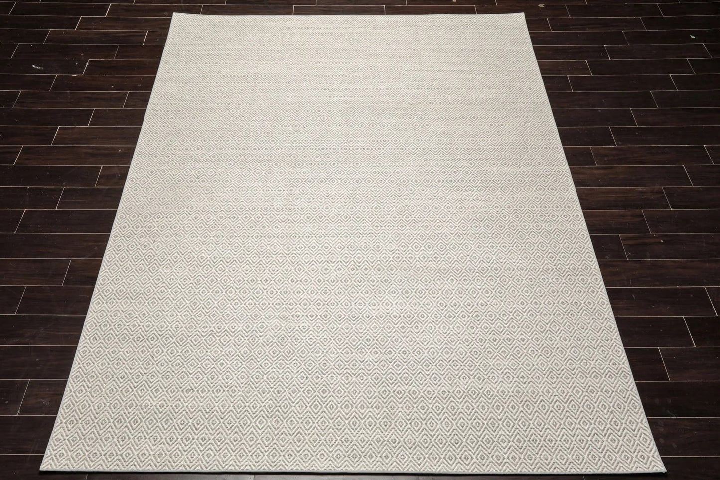 LoomBloom Multi Size Ivory Hand Woven Contemporary Geometric Flatweave New Zealand Wool Oriental Area Rug