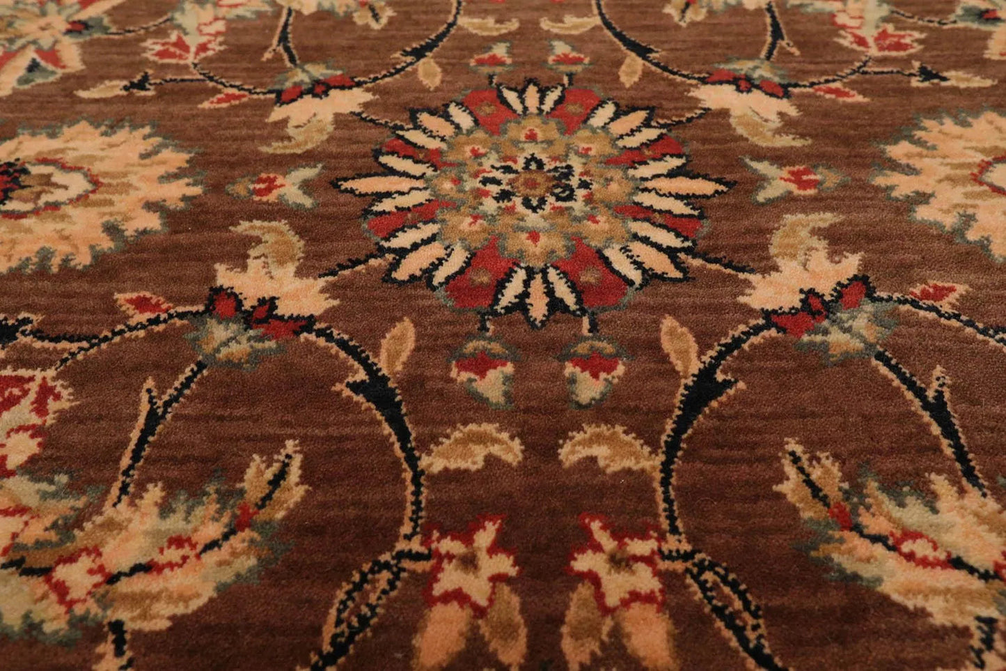 8x10 Brown Machine Made Parthia Ahar Khaki 100% Wool Traditional Oriental Area Rug