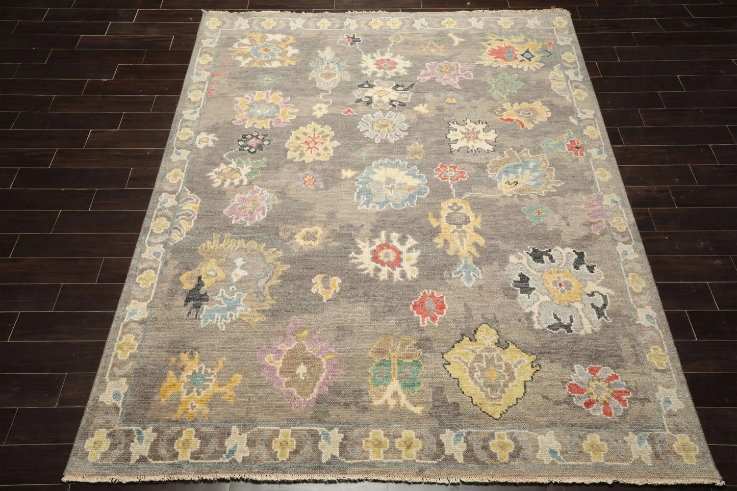 LoomBloom Multi Sizes Taupe Hand Knotted Transitional Arts & Crafts Oushak Wool Oriental Area Rug