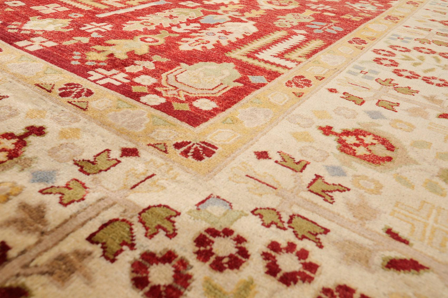 9'1" x 11'11" Hand Knotted 100% Wool Peshawar Traditional Oriental Area Rug Rust