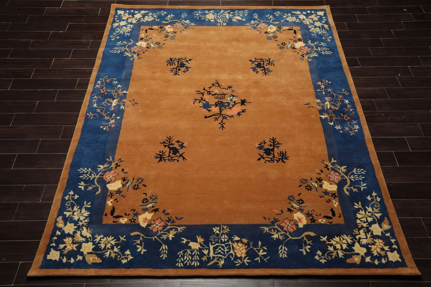 LoomBloom Multi Sizes Camel Hand Tufted Chinese Art Deco New Zealand Wool Oriental Area Rug