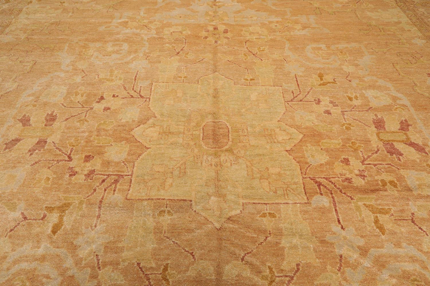 10'3"x14'4" Authentic Muted Turkish Oushak Hand Knotted Wool Area Rug Pale Peach