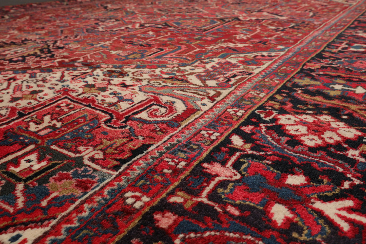 9'5'' x 13'3'' Hand Knotted 100% Wool Herizz Traditional Oriental Area Rug Rust