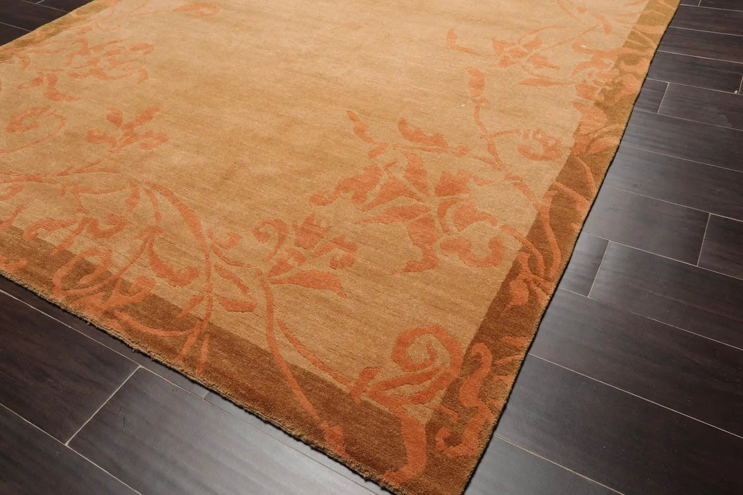 5'6''x8'6'' Hand Knotted Tibetan 100% Wool Tibetan Traditional Oriental Area Rug maple, Pale Peach Color