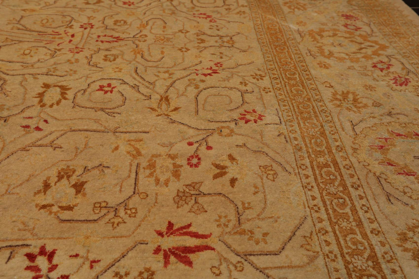Hand Knotted Wool 16/18 Pak Persian 300 KPSI Oriental Area Rug Tan 8'4" x 10'5"
