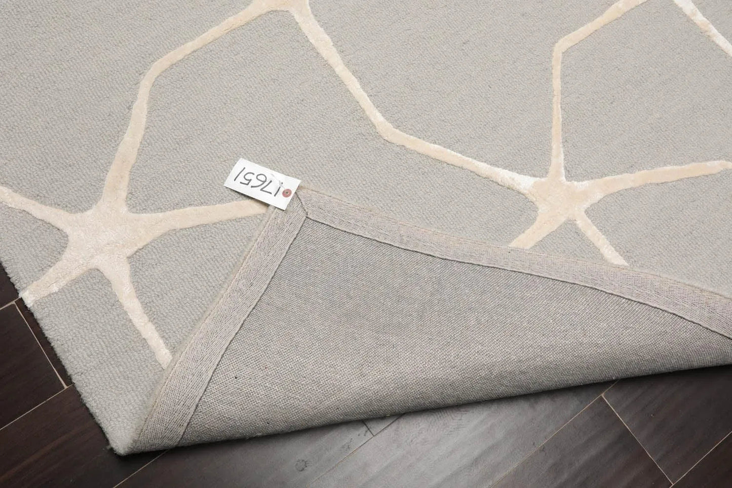 5' x8' Hand Tufted Hand Made 100% Wool Designer Modern & Contemporary Oriental Area Rug Gray,Ivory Color