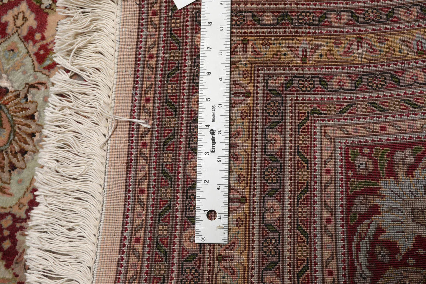 13'1''x20' Beige, Rust Palace Hand Knotted Persian Wool and Silk Traditional Oriental Area Rug