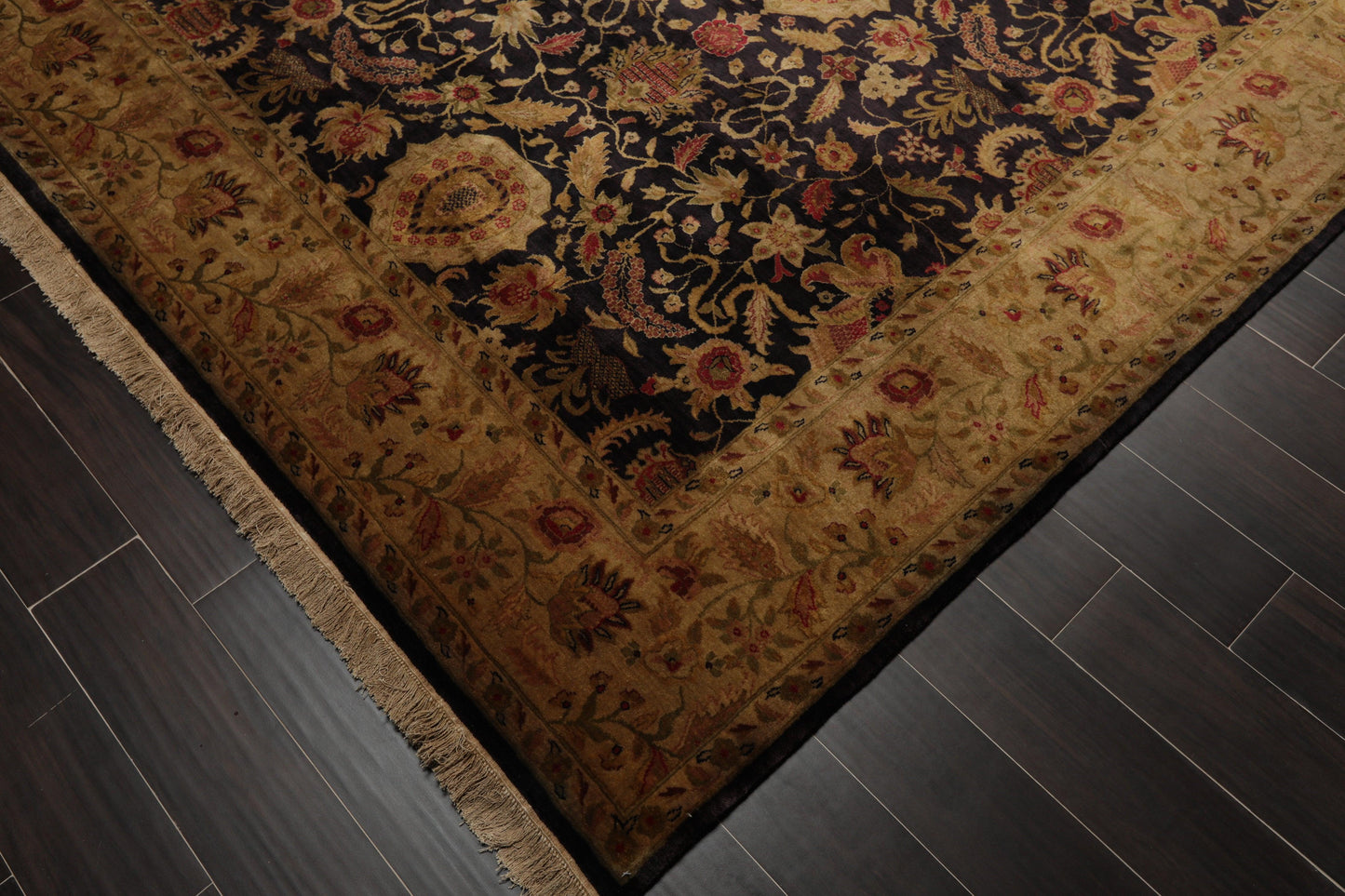 8'2" x 9'10" Hand Knotted Wool Agra 250 KPSI S.fine Veg dyes Area Rug Charcoal