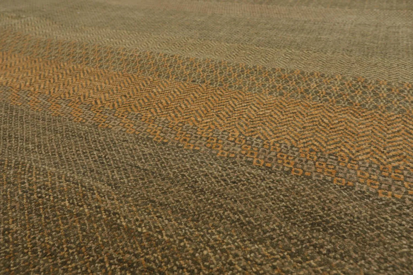 8' x 10' Hand Knotted Wool Tibetan Area Rug Moss Gold