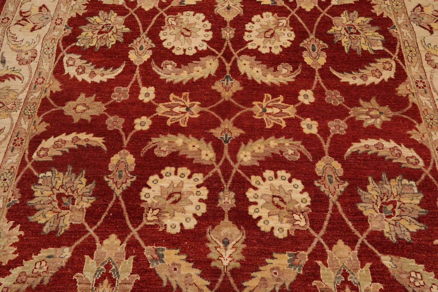 6x9 Rust, Beige Hand Knotted Persian 100% Wool Chobi Peshawar Traditional Oriental Area Rug