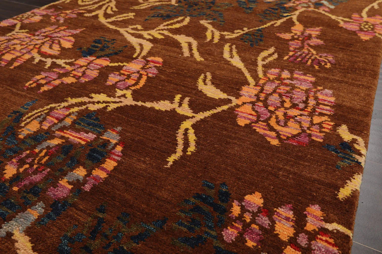 4x6 Brown,Gold Hand Knotted Tibetan 100% Wool Michaelian & Kohlberg Traditional Oriental Area Rug
