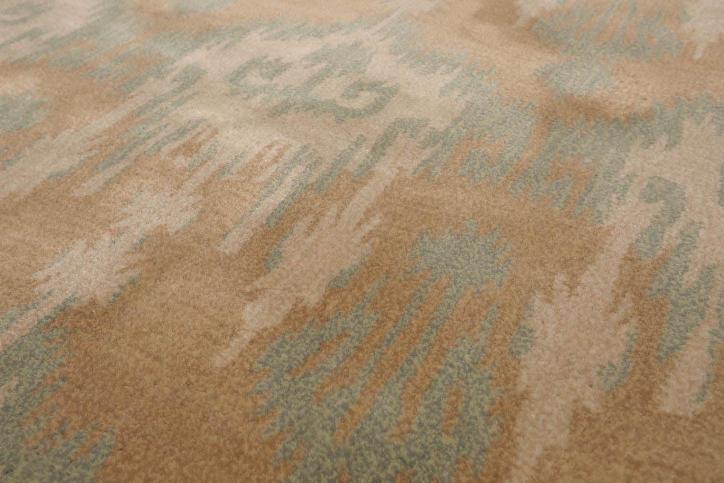 5'1" x 8'7" Handmade 100% Wool Ikat Oriental Area Rug Modern Tan