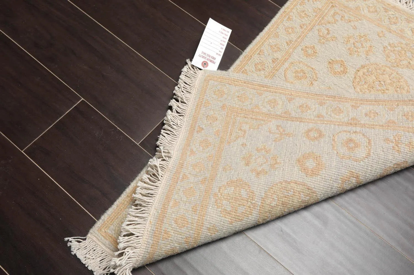 1'10''x2'7'' Hand Knotted 100% Wool Oriental Area Rug Gray