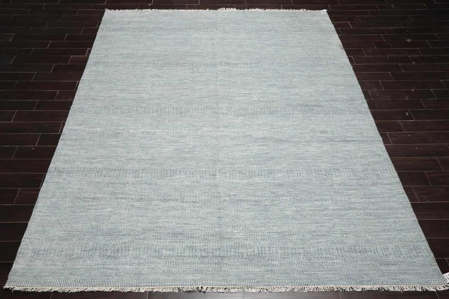 9’x12 Hand Knotted Wool & Bamboo Silk Tibetan Oriental Area Rug Slate