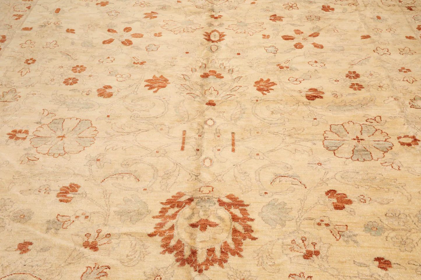 12'1"x17'9" Palace Beige Hand Knotted Oushak 100% Wool Traditional Oriental Area Rug