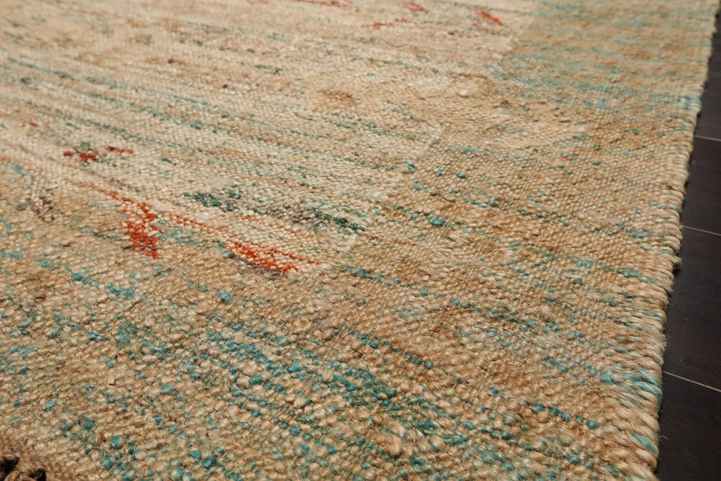 5’2” x 8’2” Hand Woven Natural Fiber Jute Modern Flatweave Kilim Area Rug