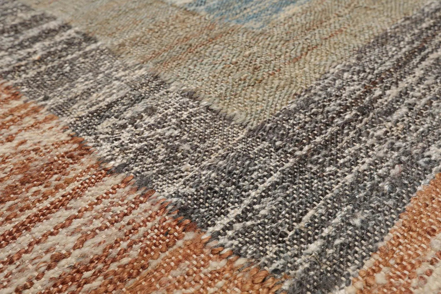 5’3” x 7’6” Hand Woven Natural Fiber Jute Modern Flatweave Kilim Area Rug Blue