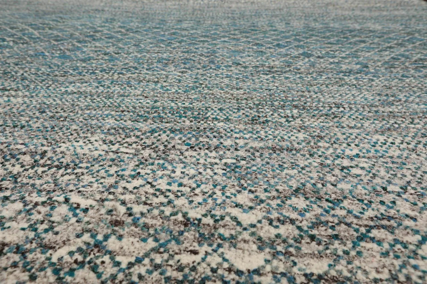 8x10 Hand Knotted 100% Wool Modern & Contemporary Oriental Area Rug Cream, Aqua Color