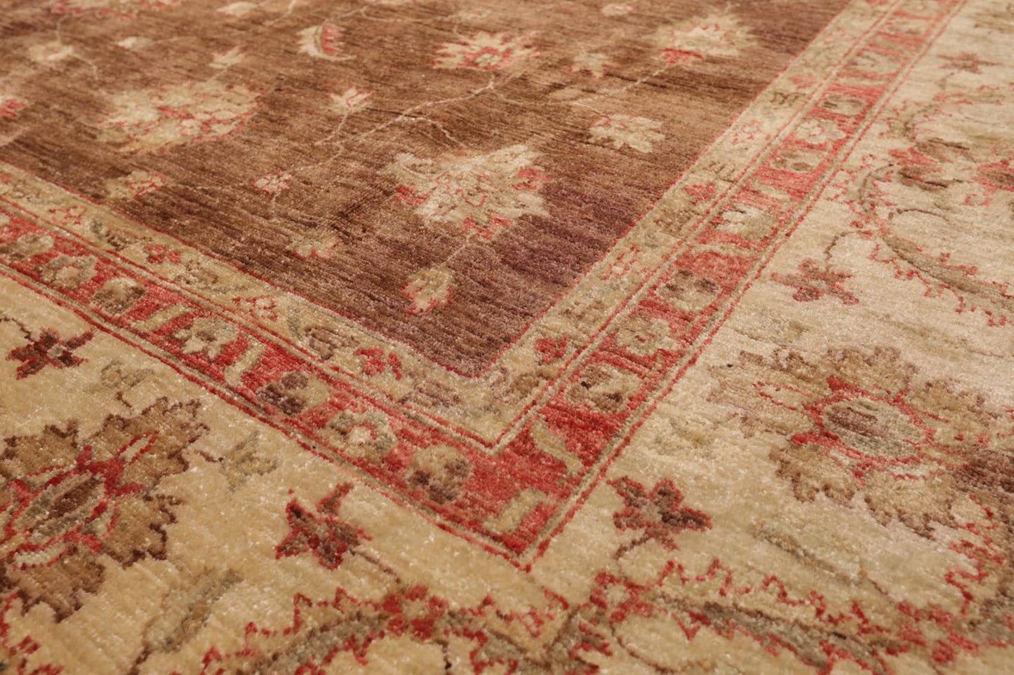 7'11" x 9'5" Hand Knotted 100% Wool Peshawar Traditional Oriental Area Rug Brown