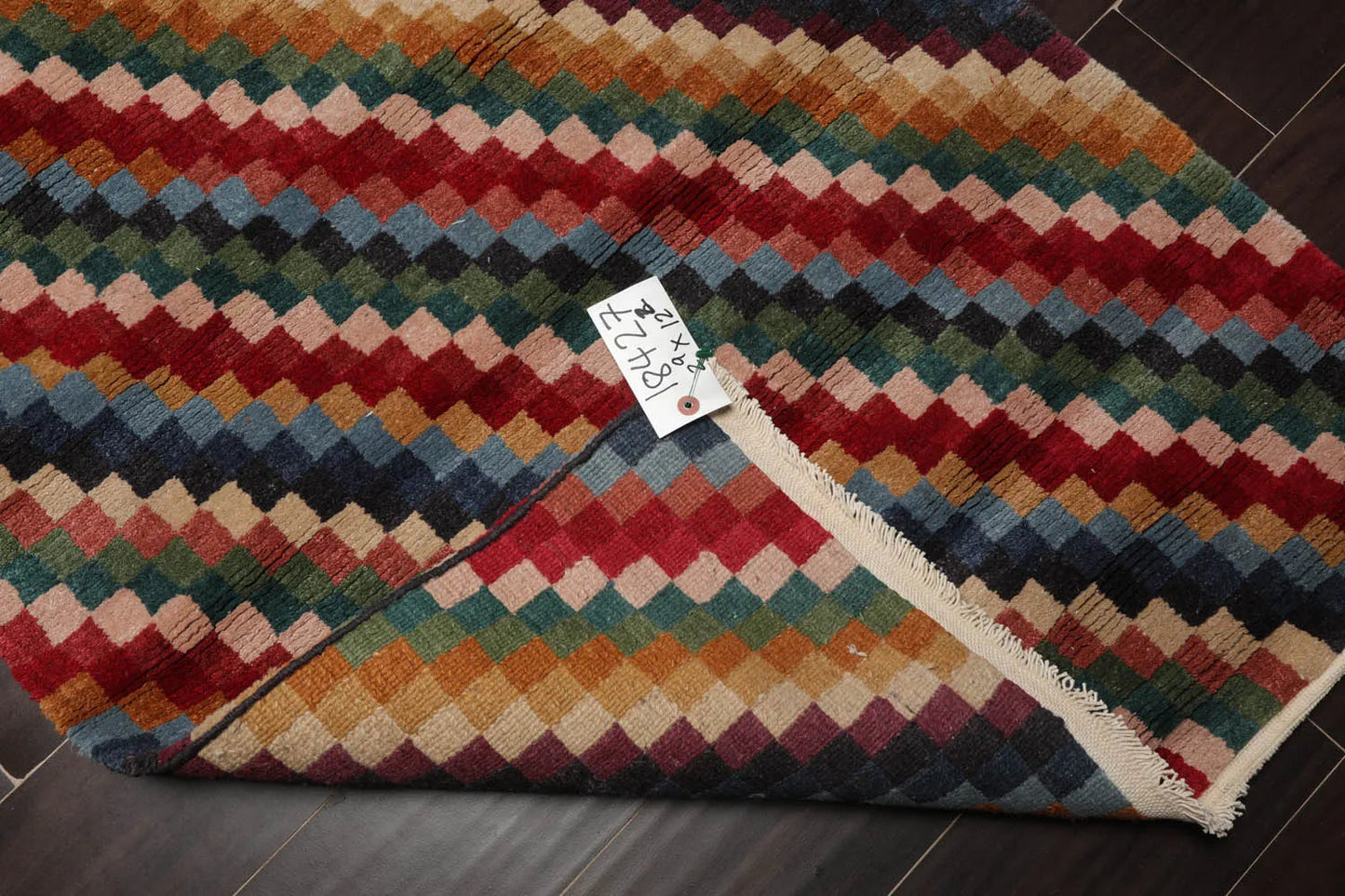 2'9''x12'2'' Runner Red Hand Knotted Tibetan 100% Wool Designer Modern & Contemporary Oriental Area Rug