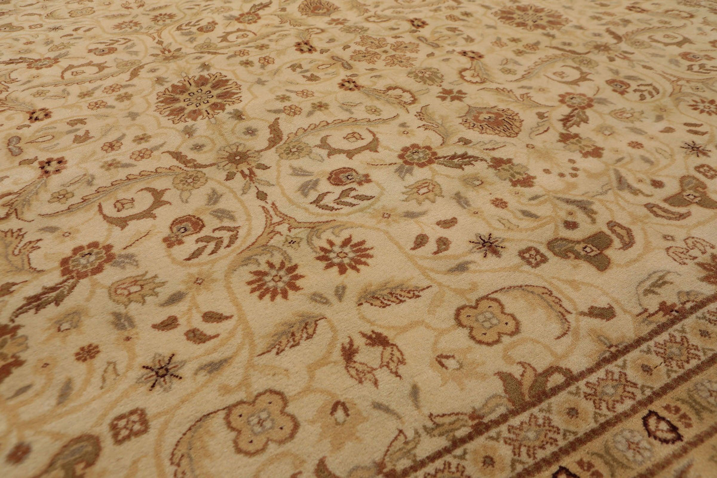 7’5" x 16’ Hand Knotted Palace Runner 150 KPSI Wool Oriental Area Rug Beige