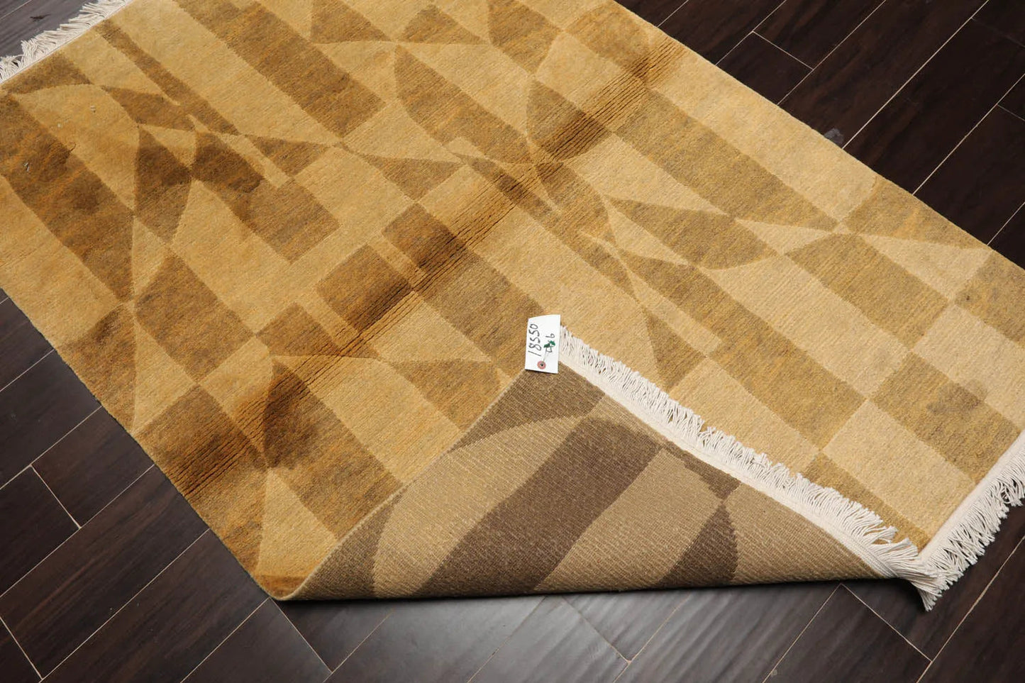 4x6 Gold Hand Knotted Tibetan Contemporary Wool Oriental Area Rug