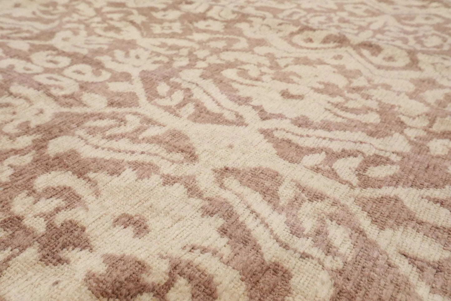 9’x12’ Hand Knotted Designer Tibetan Wool Antique Reproduction Area Rug Beige