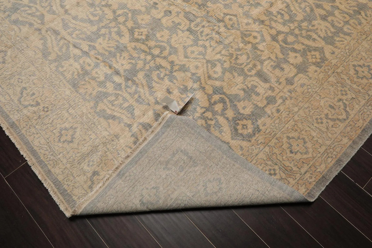 10' x 14' Hand Knotted Wool Antique Reproduction Erased Pattern Area Rug Beige