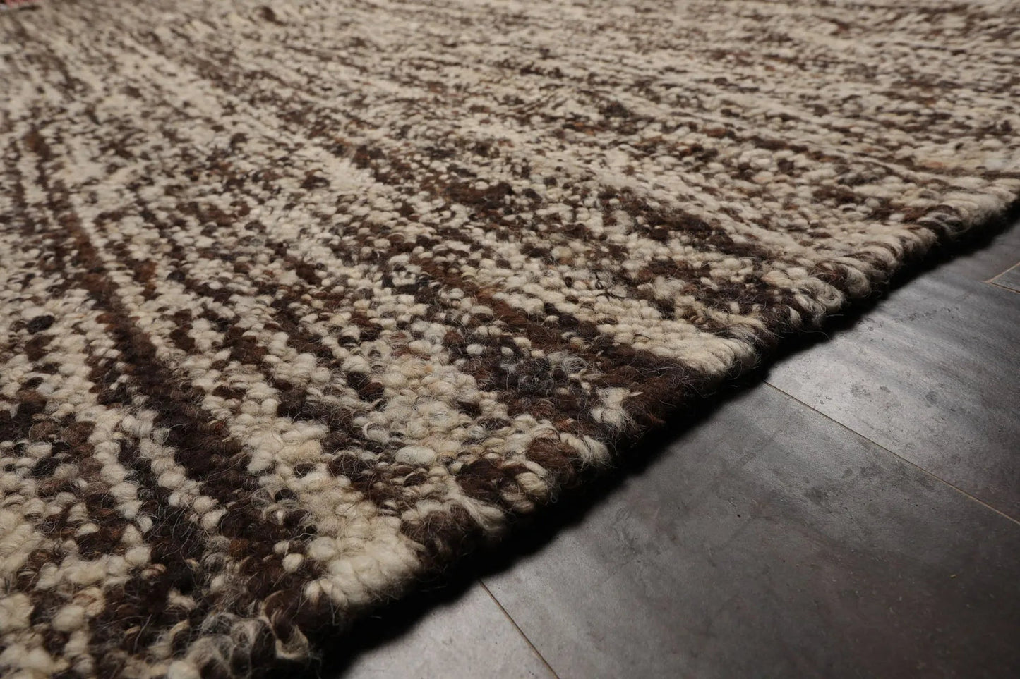 LoomBloom 9x12 Beige Hand Woven Contemporary Geometric Flatweave Wool Oriental Area Rug