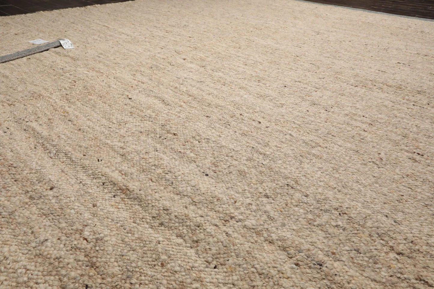 LoomBloom 9x12 Beige Hand Woven Contemporary Geometric Flatweave Wool Oriental Area Rug