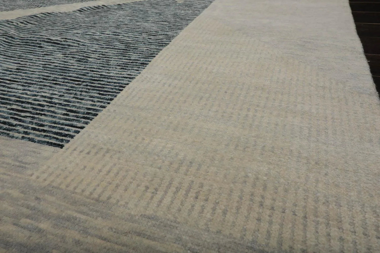 9’ x 12’ Hand Knotted Wool Modern Tibetan Designer Oriental Area Rug Ivory