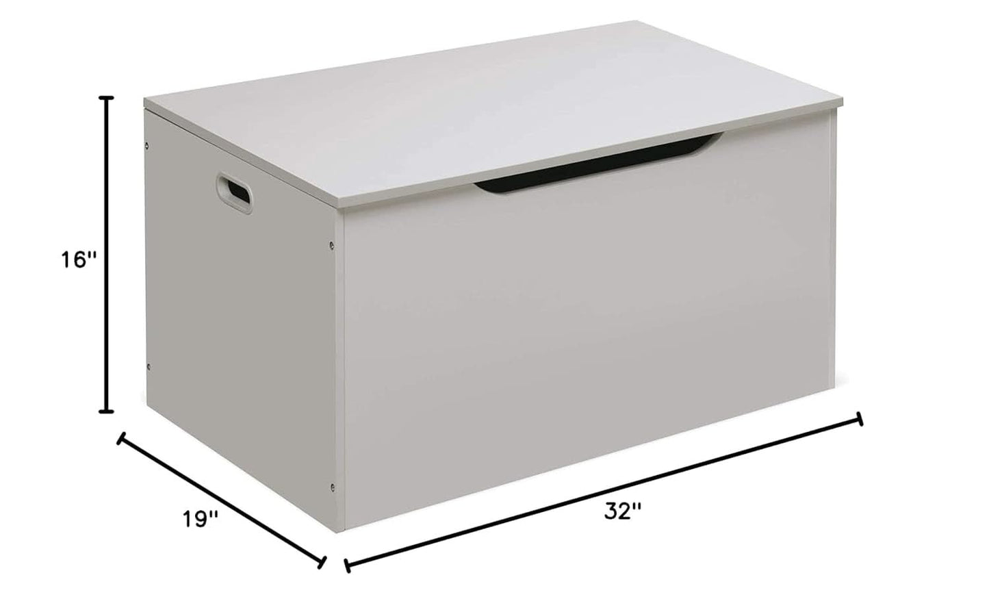 White Toy Storage Chest Bench FourCubicFeet FlipTopLid