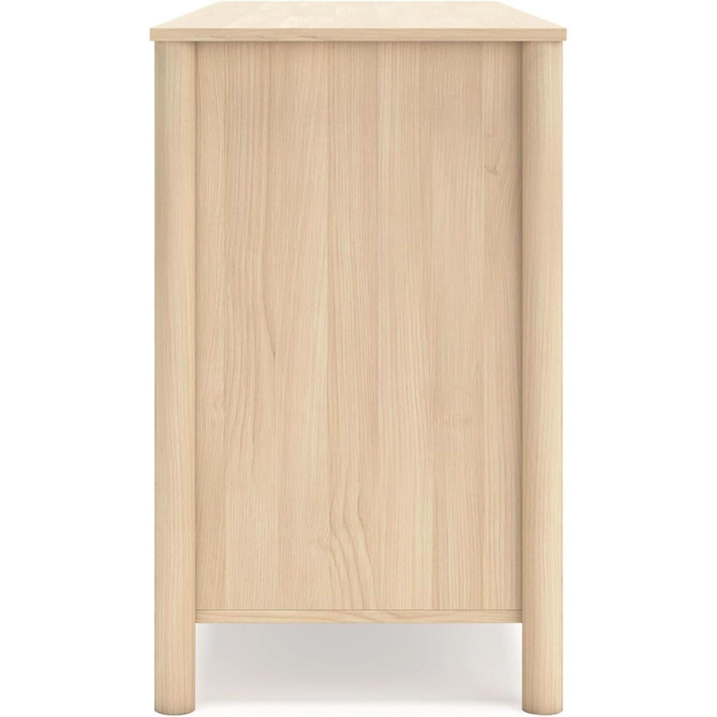 Light Brown Six Drawer Dresser For Bedroom Storage