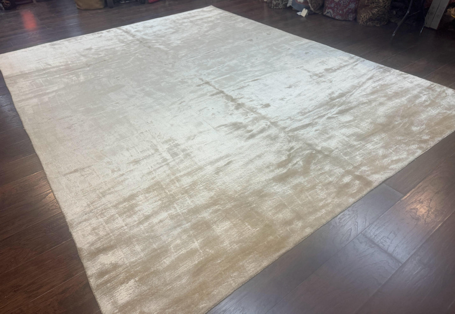 Silk Tibetan Rug 9x11, Handmade Silk Area Rug, Modern Contemporary Carpet