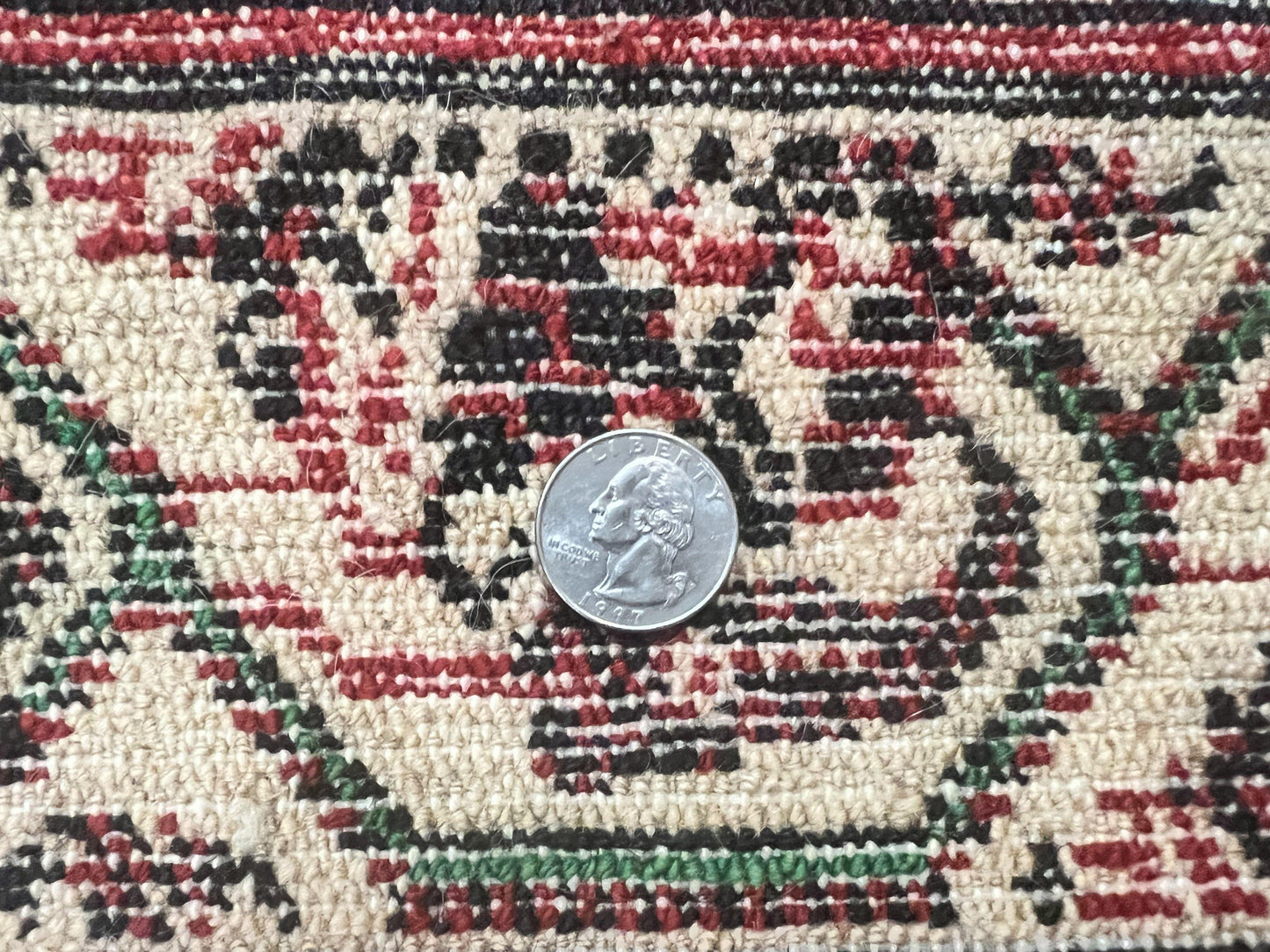 Persian Tribal Rug 2.6 x 5, Boteh Paisley Pattern, Red and Beige, Wool Hamadan Rug