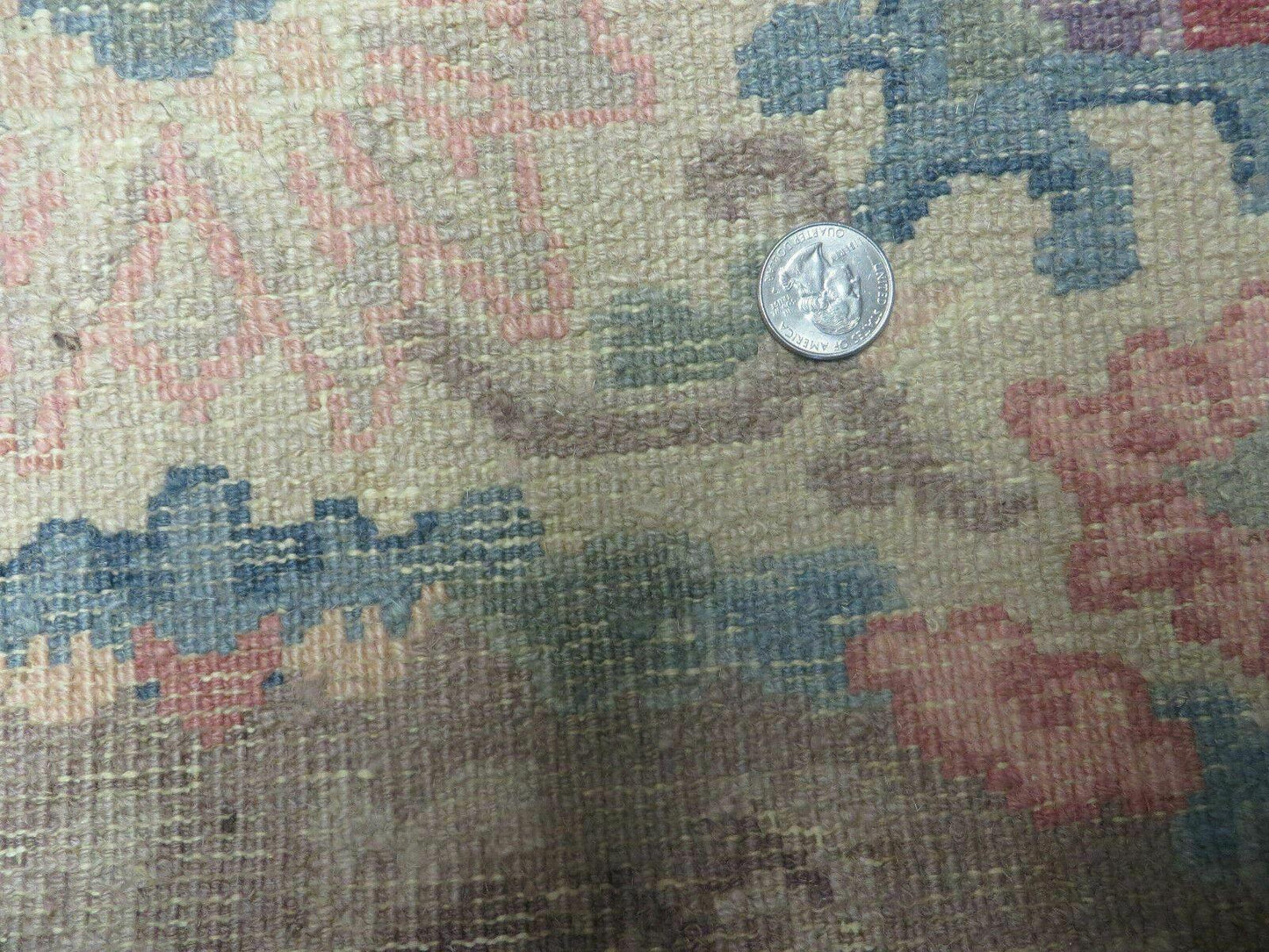 Oval Chinese Art Deco Rug 3x5 Vintage Wool Carpet