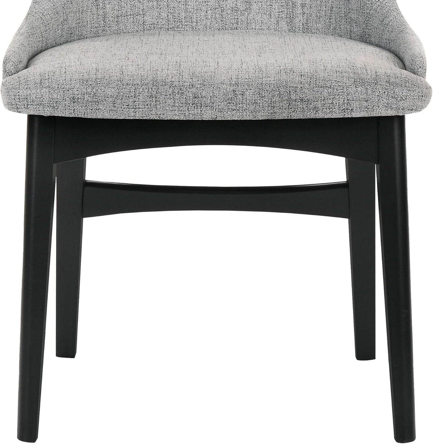 Gray Fabric Wood Dining Chairs Set Of 2 19-Inch Seat Height