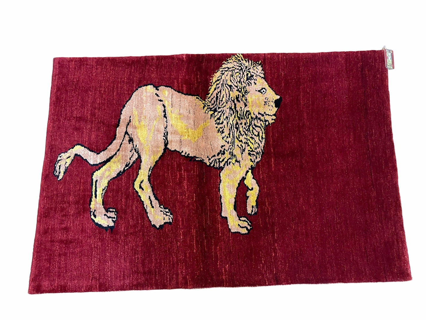 3 X 5 Handmade New Vintage Rug Quality Wool Lion Red Veggy Dyes Hand-Knotted